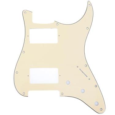 Imagem de Musiclily Pro 11 Furos Escudo HH Pickguard Strato para Guitarra Fender EUA/Mexicana Made Stratocaster Standard Estilo Moderno, 3 Camadas Creme