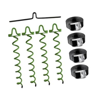 Imagem de Vaveren Parafuso de ancoragem em espiral para barracas Kit de ancoragem para trampolim Estacas para prender animais Galpões Tendas Cerca de jardim Estaca de, Verde