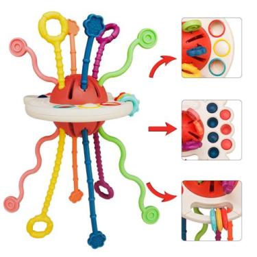 Imagem de Brinquedo Sensorial Tiyol Pull String de Silicone Montessori - A parti