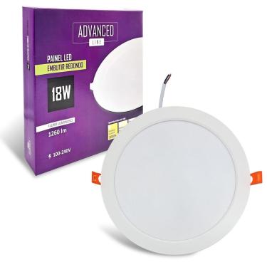 Imagem de Plafon Painel Led Redondo Embutir 18w Branco Frio 6500k