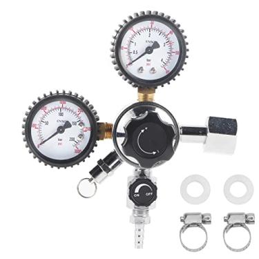 Imagem de Válvula do Regulador de CO2, Design Duplo de Ajuste de Ajuste Fácil, Liberação de Pressão do Manual de Segurança Feita de Cromo, Adequado para Cerveja de Cerveja Em Casa