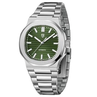 Imagem de Relógio masculino Pagani Design, cronógrafo automático, relógio executivo, pulseira masculina de aço inoxidável, relógio safira, resistente à água até 100 m, movimento automático ST16, Verde, Negócios
