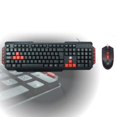 Imagem de Kit Teclado e Mouse Gamer Nemesis Start 2.0, USB, Preto e Vermelho