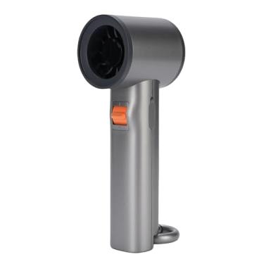 Imagem de Asixxsix Ventilador portátil, 13.000 RPM de alta velocidade, 100 níveis ajustáveis, visor digital, silencioso, portátil, com gancho, para viagens e acampamentos (Cinza)