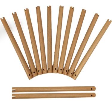 Imagem de luzen 12 peças de alça de ventilador portátil de madeira para fabricação de leques de artesanato acessórios para ventiladores de mão suprimentos DIY