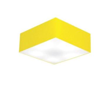 Imagem de Plafon Quadrado Vivare Md-3001 Cúpula em Tecido 35x35x12cm - Bivolt - 