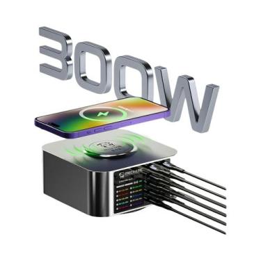 Imagem de Carregador Sem Fio 300W PD QC 3.0 Com Display LCD Base De Carregamento