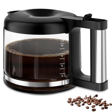 Imagem de Substituição de cafeteira de 10 xícaras para cafeteira Delonghi, substituição de jarra de vidro, substituição de panela de café Delonghi com alça resistente, durável aprimorado