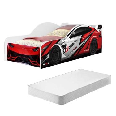 Imagem de Cama Carro Infantil Vermelho Full com Colchão