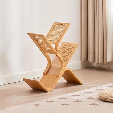 Imagem de Organizador de estante de árvore moderna, rack de livros criativo curvado para chão, estante alta e estreita para sala de estar e escritório, 3 níveis 63 cm x 19,8 cm x 59,9 cm