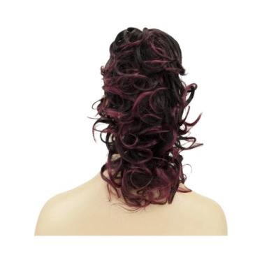 Imagem de Extensão De Cabelo Sintético Rabo De Cavalo Com Presilha, Cacheado Des