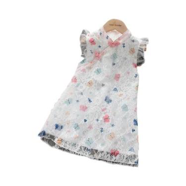 Imagem de Vestido De Princesa Com Estampa De Borboleta Para Meninas, Sem Mangas,