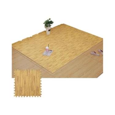 Imagem de Tapete De Espuma Com Estampa De Madeira Para Chão, 30x30cm, Tapete De 