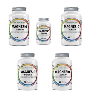 Imagem de Kit 5x Magnésio Taurato 800 mg 5x60 cps Flora Nativa-Unissex