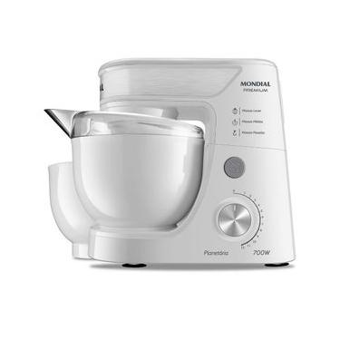 Imagem de Batedeira Planetária Mondial Branco/Inox 700W - BP-01P-W  220V