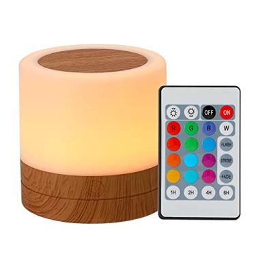 Imagem de ERYUE Luz noturna,Leds de mesa coloridos luz noturna quarto cabeceira USB tocante RGB abajur com controle remoto