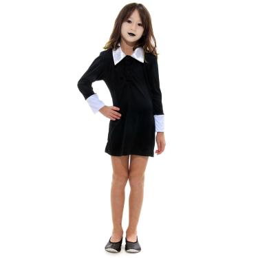 Imagem de Fantasia Vandinha Família Addams Vestido Infantil - Halloween
 G