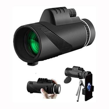 Imagem de Telescópio monocular 40X60, monocular com prisma de alta potência e escopo de foco duplo, com suporte para smartphone e tripé, para adultos e crianças
