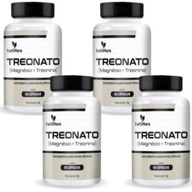 Imagem de 4x Treonato (Magnésio + Treonina) 60 Caps Tuttiflora, Sem Sabor