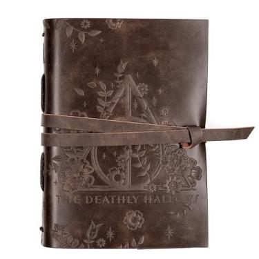 Imagem de CON*QUEST Conquest Journals Diário de Harry Potter Relíquias da Morte em couro, 12,7 x 17,8 cm, couro vegano, capa em relevo, 240 páginas sem forro, papel de 120 g/m², licenciado oficialmente