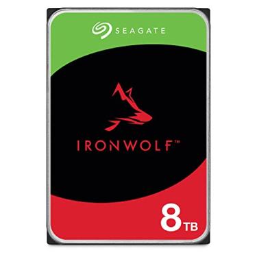 Imagem de Seagate Disco rígido interno IronWolf 8TB NAS – SATA de 3,5 polegadas 6Gb/s 7200 RPM cache de 256 MB para armazenamento conectado à rede RAID – Embalagem sem frustração (ST8000VNZ04/N004)