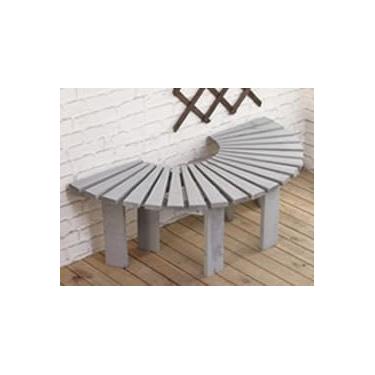 Imagem de Banco De Árvore De Jardim Ao Ar Livre De Madeira Maciça, Banco De Parque Redondo Em Forma De Leque Curvo Com Assento De Ripas, Banco De Árvore Meio Redondo Para Pátio Ao Ar Livre, Gery