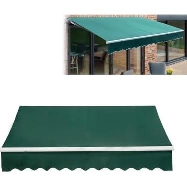 Imagem de Substituição De Toldo De Pátio Retrátil Manual Diy Toldo De Pátio Retrátil Gazebo Cobertura De Dossel Ao Ar Livre Abrigo De Sombra Solar Para Varanda De Deck De Quintal, Green, 4x1.5m(13x5ft)