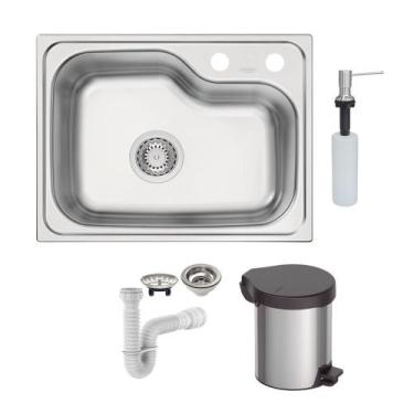 Imagem de Cuba Tramontina Morgana Compact 48 FX 55x42 Escovado c/ Acessório + Li