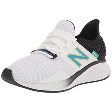 Imagem de New Balance Tênis masculino Fresh Foam Roav V1 clássico, Branco/céu virtual/limonada, 11 Wide