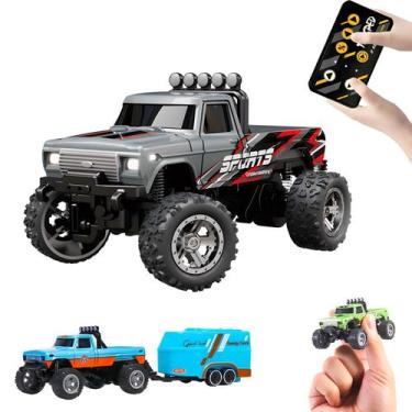 Imagem de RC Monster Truck Flashstar Mini escala 1:64 com luzes cinza