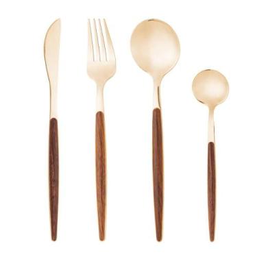 Imagem de Faqueiro Organic (24 Peças) Dourado - Lyor, Dourado