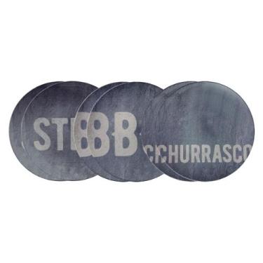 Imagem de Kit Jogo 6 Pratos Rasos Tramontina Churrasco Stone 28cm Porcelana