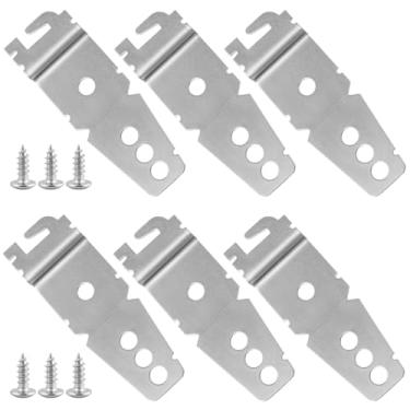 Imagem de 6 pacotes 8269145 peças de substituição de suporte de montagem de lava-louças com parafusos adequados para Whirl-pool Kitchen-Aid, clipes de lava-louças substituem WP8269145 AP3039168 WP8269145VP