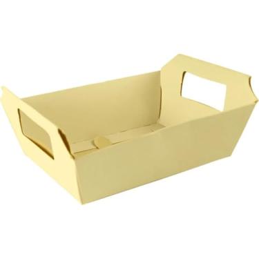 Imagem de Kit 10 Cestinhas de Papel Coloridas 18x12x5cm – Para Presentes, Chocolates, Lembrancinhas e Decoração do Dia das Mães (Amarelo Candy,30 UNIDADES)