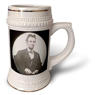 Imagem de 3dRose Abraham Lincoln Portrait Victor Animatograph Co. - Caneca de Stein, 510 g, 640 ml, branca