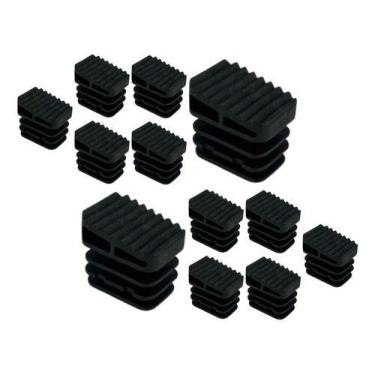Imagem de Kit 12 Sapata Pé Ponteira Para Escada 30x23mm Interna Preto - EMPÓRIO 