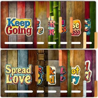 Imagem de PARTH IMPEX Pacote com 12 pastas de arquivo motivacionais, aba cortada de 1/3 com posições sortidas, porta-papel tamanho carta (23,8 cm x 29,8 cm) acabamento fosco laminado para trabalho escolar de