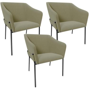 Imagem de Kit 3 Cadeiras Para Sala De Jantar Estar Living Olívia L02 Bouclê Oliva - Lyam Decor