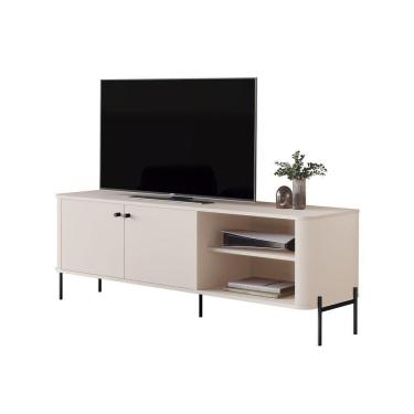 Imagem de Rack Para Tv Tucupi Off White Pe Preto - Moveis Jb