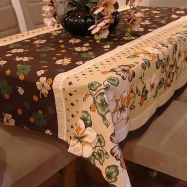 Imagem de Toalha de Mesa de Linhão Elegante e Durável - 4 6 ou 8 Lugares Tecido Sofisticado e Resistente (Trevo,4 Lugares)