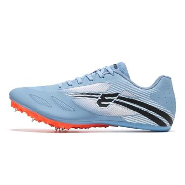 Imagem de EPIMENO Tênis masculino de atletismo feminino, leve, respirável, com pontas para vários eventos, Azul/laranja/preto, 42 BR