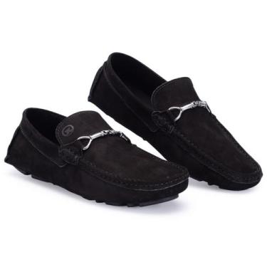 Imagem de Sapato Mocassim Masculino De Couro Calce Fácil - Dona Lu, Preto, 37