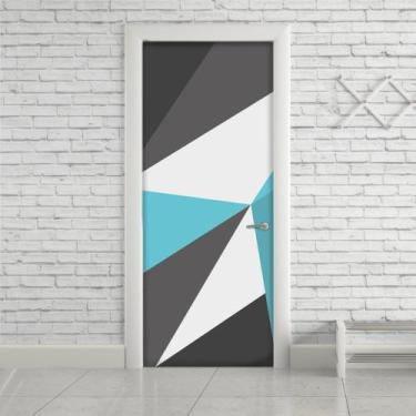 Imagem de Adesivo para Porta Geométrico Turquesa - TaColado