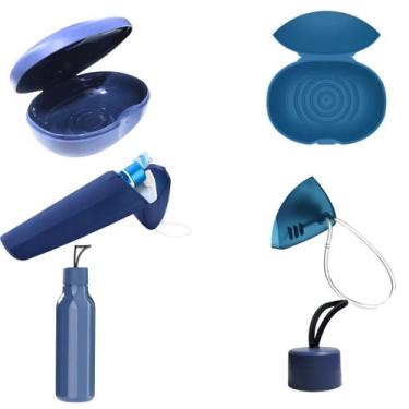 Imagem de Kit Viagem Porta Escova de Dente Saboneteira Soft Garrafinha Multiuso 