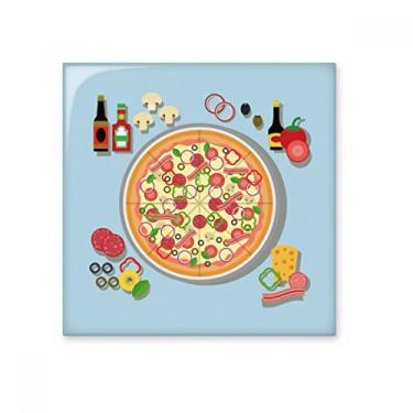 Imagem de Adesivo brilhante de azulejo de cerâmica sortido Pizza Italy Tomate Foods