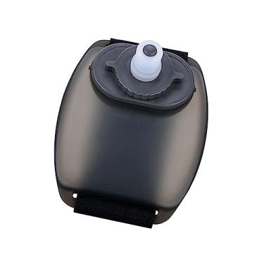 Imagem de Esquirla Garrafa de água de pulso portátil chaleira reutilizável silicone à prova de vazamento garrafa de água portátil para corrida caminhadas acampamento, PRETO