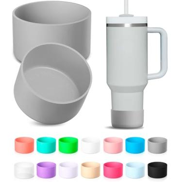 Imagem de Conjunto de 2 Peças de Protetor de Silicone para Stanley Quencher Tumbler H2.0 30 oz 40 oz para IceFlow 20oz 30oz para Garrafa de Água Hydro Flask 12-24oz