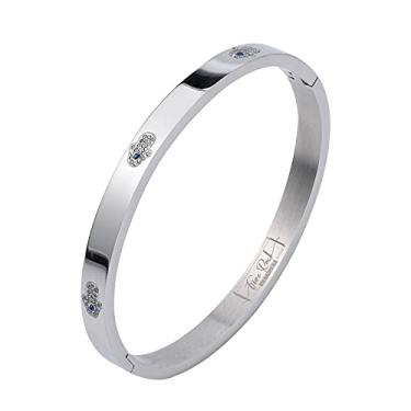 Imagem de Pulseira de mão "Five Rock" elegante Chamsa Caixa de presente, prata, joias da amizade para mulheres, meninas, adolescentes e amigas, chega de olho turco, pulseira articulada de aço inoxidável com