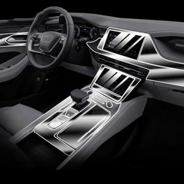 Imagem de TiLLOwt Interior do carro navegação GPS console de filme tela LCD anti-arranhões película protetora TPU transparente, para Audi Q6 2022-2023