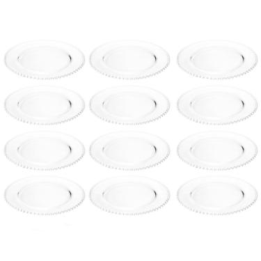 Imagem de Kit 12 Sousplat de Cristal Wolff 32cm Mesa Posta Lugar Americano Redondo Eventos